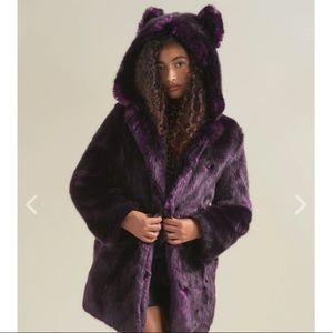 Purple Spirithoods coat 💜 MIDNIGHT WOLF LUXE CLASSIC FAUX FUR COAT